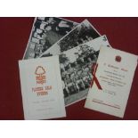 Nottingham Forest, a collection of 5 items, 1957 a menu from the dinner held and the Nottingham