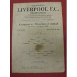 1942/43 Liverpool v Manchester Utd, a programme from the game played on 08/05/1943, slightly