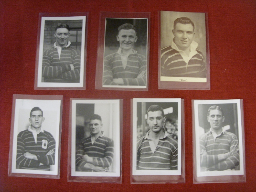 Rugby Union, Huddersfield, a collection of 7 postcard sized press photographs including Ron