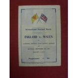 1944 England v Wales, a programme from the game played at Liverpool on 16/09/1944