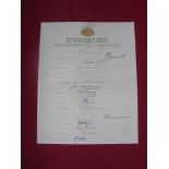 1953 Cricket, Australia, a fully signed Australian Board of Control, Coronation Tour, Sheet of 17
