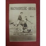 1954 Hungary v England, a very rare programme from the game played on 23/05/1954, rust marks