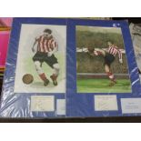 Len Shackleton, Sunderland, a pair of limited edition prints, from an original watercolour, both