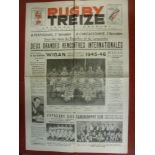 1946 Rugby League, Wigan, Tour of France, a very rare newspaper/programme dated 01/11/1946 for games