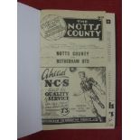1952/53 Notts County, a bound volume of home programmes, from the season