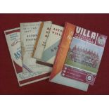 Aston Villa, a collection of 10 handbooks, mainly from the 1940's