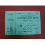 1920/21 Aston Villa v Huddersfield, a complete unused ticket, from the FA Cup tie on 19/02/1921,