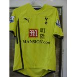 2009/2010 Tottenham Hotspur, a match worn, yellow, 3rd strip, away shirt, Premier League, as worn by