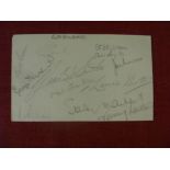 1945 England, a signed album page for the team that played Wales, the 12 signatures include