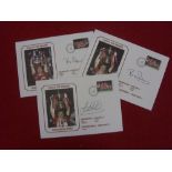 Manchester Utd, a collection of 3 first day covers, autographed bY Bryan Robson x 2, Lee Martin