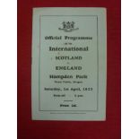 1933 Scotland v England, a programme from the game played at Hampden Park on 01/04/1933