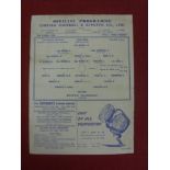 1945 FL (North v South) War Cup Final, Chelsea v Bolton, a programme from the game played at Chelsea