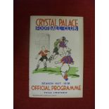 1937/38 Crystal Palace v Bristol City, an ex bound volume programme from the game played on 19/02/