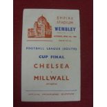 1945 Football League (South) War Cup Final, Chelsea v Millwall, a programme from the game played