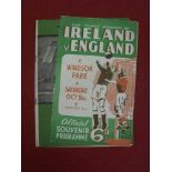 Northern Ireland v England, a pair of programmes for games played at Windsor Park on 09/10/1948