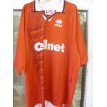 1996/97 Middlesbrough, a rare red players home shirt, as worn by Branco, Number 30 on reverse, who