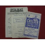 A collection of 3 football programmes, in various condition, 17/02/1945 Crystal Palace v Chelsea,