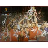 2011/2012 Manchester Utd, a signed membership poster, the autographs include, Ferdinand, Owen, Nani,