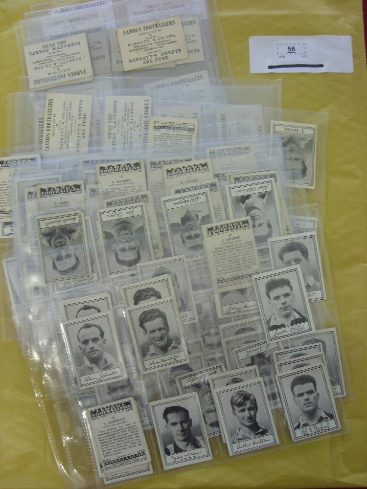 Trade Cards, from various Barratt sets, odds etc, famous footballers series 56, new series of 50, A1