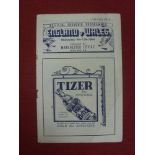 1946 England v Wales, a programme from the game played at Man City on 13/11/194, folded, rusty