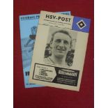 Arsenal, a collection of 2 away football programmes, 1963/64 Hamburg, 1957/58 Hertha BSC