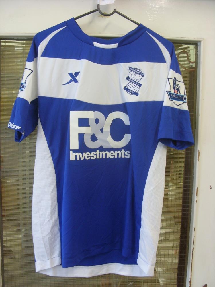 2010/11 Birmingham, a match worn home shirt, Premier League, by number 18 Fahey, in the game against