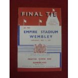 1937 FA Cup Final, Preston v Sunderland, a programme from the game played at Wembley on 01/05/1937