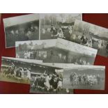 1938 Rugby Union, Wales v England, a collection of 8 original press photographs from the game played