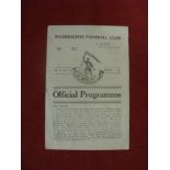 1932/33 Rugby League, Warrington v Wigan, a programme from the game played on 17/09/1932