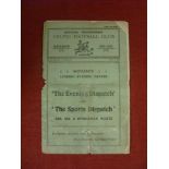 1931/32 Celtic v Morton, a programme from the game played on 02/04/1932, torn, fodled, detached