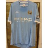 2010/2011 Manchester City, a match worn, blue home shirt, Premier League, as worn by Number 42, Yaya
