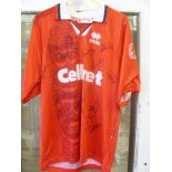 1996/97 Middlesbrough, a red players home shirt, as worn by Ravanelli, Number 11 on reverse, the