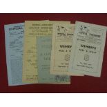 A collection of 5 football programmes in various condition, 1942/43 Walthamstow v Royal Artillery,