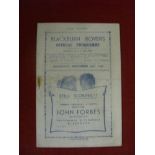 1946/47 Blackburn Rovers v Manchester Utd, a programme from the game played on 14/12/1946, slight