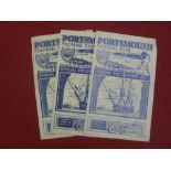 1944/1945 Portsmouth, a collection of 3 home football programmes, 05/04/1945 Crystal Palace, 10/02/