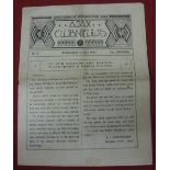 1923/1924 Ajax of Amsterdam v Leeds Utd, an Ajax Club Niewus Programme, dated 15/05/1924, which