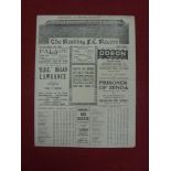 1937/38 Reading v Bristol Rovers, a programme from the game played on 02/04/1938, team names typed