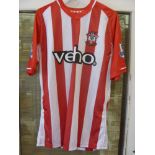 2014/15 Southampton, a match worn home shirt, Premier League, by Number 33 Targett, the shirt has