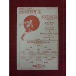 1937/38 Sheffield Utd Reserves v Bury Reserves, a single sheet programme, ex bound volume, from