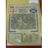 1966/67 1967 England v Scotland, an autographed team picture of England, from the front page of