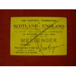 1902 England v Scotland, a ticket from the game played at Aston Villa on 03/05/1902, staff ticket