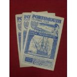 1944/45 Portsmouth, a collection of 3 home football programmes, 17/02/1945 Arsenal (Cup), 17/03/1945