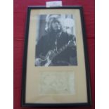 Pop Music Memorabilia, a framed & glazed picture and autograph of Brian Jones the founder and