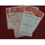 1953/54 Exeter City, a collection of 22 home football programmes, in various condition, includes