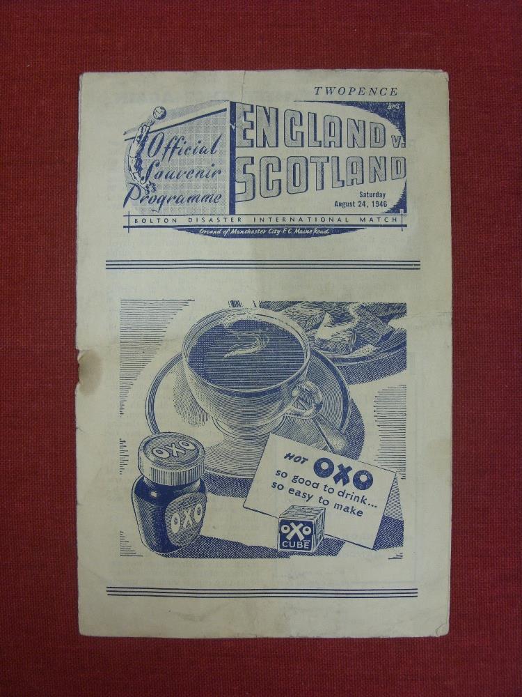 1946 England v Scotland, a programme from the Bolton Disaster game played at Manchester City on 24/