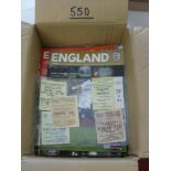 A collection of football tickets and programmes, the 21 programmes are mainly modern big match but