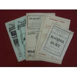 A collection of 6 football programmes, in various condition, 1945/46 Blackpool v Bury, 1946/47