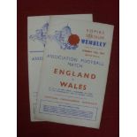 1942 England v Wales, a pair of football programmes from the game played at Wembley on 27/02/1943 to