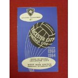 1964/64 Football League Cup Semi-Final, Leicester City v West Ham Utd, a programme from the game