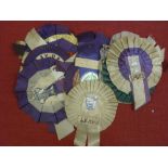 Rosettes, a collection of 22 from the 1960/70s, to include Tottenham, West Ham, Leeds, Ireland, many